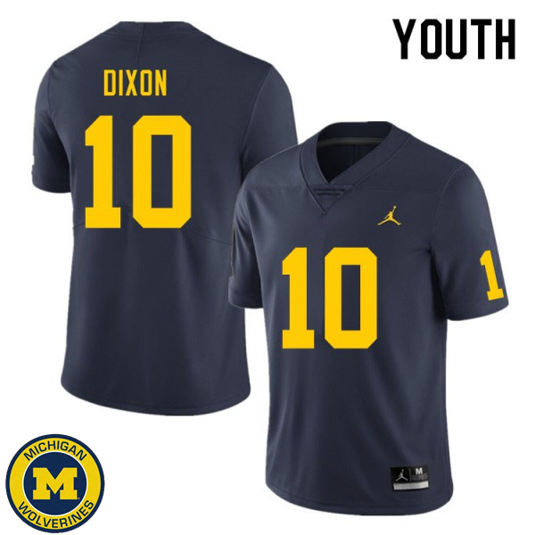 Youth University of Michigan #10 Cristian Dixon Navy High School Jersey